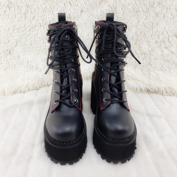 Gothic Punk Chunky Heel Platform Rocker Ankle Boot - Picture 9 of 16